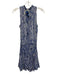 Poupette St. Barth Size XS Blue & White Viscose Sleeveless Floral Print Dress Blue & White / XS