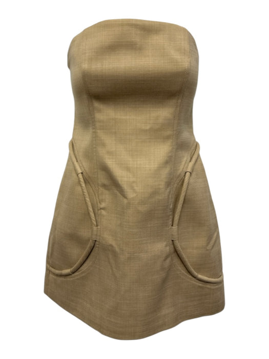 Significant Other Size 2 Beige Polyester & Viscose Strapless Piping Mini Dress Beige / 2