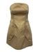 Significant Other Size 2 Beige Polyester & Viscose Strapless Piping Mini Dress Beige / 2
