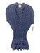 Misa Size XS Blue & White Polyester Cap Sleeve Ruffles Abstract Print Mini Dress Blue & White / XS