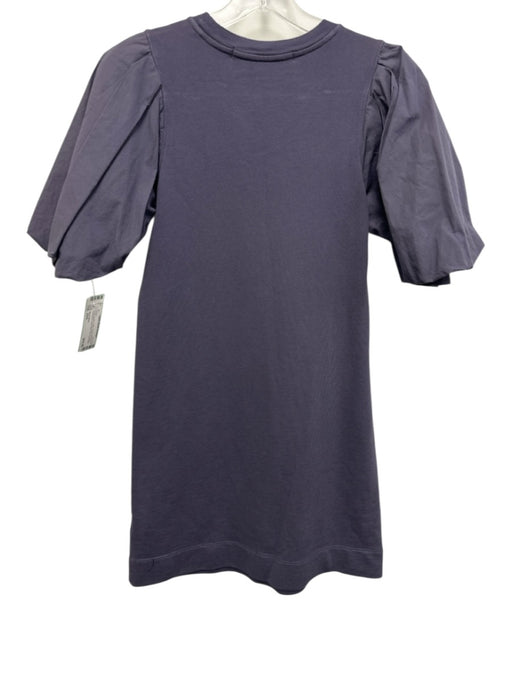 Marie Oliver Size XXS Dusty Purple Cotton Short Puff Sleeve Sweatshirt Dress Dusty Purple / XXS