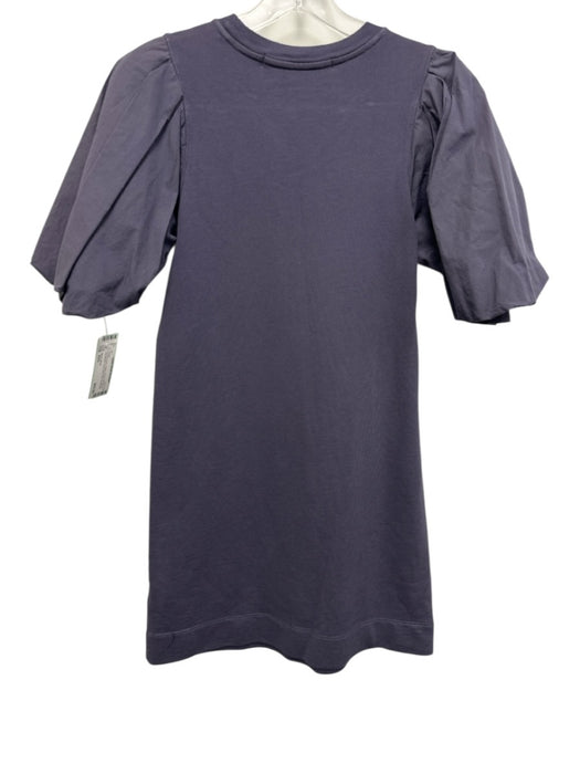 Marie Oliver Size XXS Dusty Purple Cotton Short Puff Sleeve Sweatshirt Dress Dusty Purple / XXS