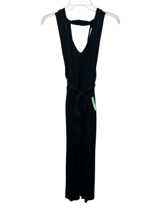 Trina Turk Size 2 Black Viscose & Elastane Sleeveless Front Slit Midi Sash Dress Black / 2