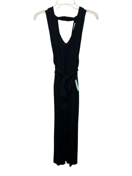 Trina Turk Size 2 Black Viscose & Elastane Sleeveless Front Slit Midi Sash Dress Black / 2