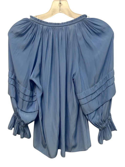 Ramy Brook Size XXS Light Blue Polyester Puff 1/2 Sleeve Split V neckline Top Light Blue / XXS
