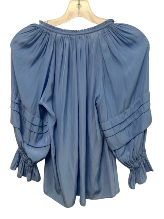 Ramy Brook Size XXS Light Blue Polyester Puff 1/2 Sleeve Split V neckline Top Light Blue / XXS