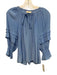 Ramy Brook Size XXS Light Blue Polyester Puff 1/2 Sleeve Split V neckline Top Light Blue / XXS