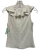 Amanda Uprichard Size XS White Polyester Sleeveless Ruffle V Neck Top White / XS