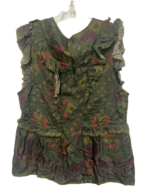 Love The Label Size XS Green, Pink, Purple Viscose Sleeveless Abstract Print Top Green, Pink, Purple / XS