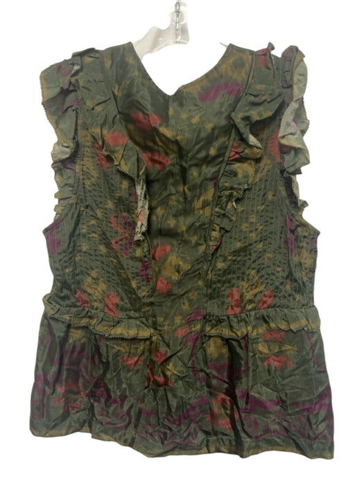 Love The Label Size XS Green, Pink, Purple Viscose Sleeveless Abstract Print Top Green, Pink, Purple / XS