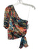 Amanda Uprichard Size XS Green, Orange, Multi Polyester One puff sleeve Crop Top Green, Orange, Multi / XS