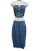 Veronica Beard Size 0/2 Blue & Yellow Linen & Viscose Strapless Crop Skirt Set Blue & Yellow / 0/2