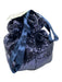 5a7 Cinq a Sept Navy Blue Fully Sequined Drawstring Pouch Bag Navy Blue / Mini