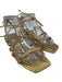 Cult Gaia Shoe Size 36 Gold & Brown Leather Wrap Around Textured Sandals Gold & Brown / 36