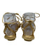 Cult Gaia Shoe Size 36 Gold & Brown Leather Wrap Around Textured Sandals Gold & Brown / 36