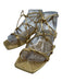 Cult Gaia Shoe Size 36 Gold & Brown Leather Wrap Around Textured Sandals Gold & Brown / 36