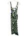 Johanna Ortiz Size 0 Green & Cream Cotton Sleeveless Abstract Cut Outs Dress Green & Cream / 0