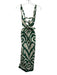 Johanna Ortiz Size 0 Green & Cream Cotton Sleeveless Abstract Cut Outs Dress Green & Cream / 0