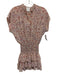 Misa Size XS Pink, Orange, Purple Polyester Cap Sleeve Floral Print Mini Dress Pink, Orange, Purple / XS