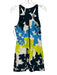 Milly Size 0 Blue, Green, White Cotton & Nylon Sleeveless Abstract Print Dress Blue, Green, White / 0