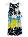 Milly Size 0 Blue, Green, White Cotton & Nylon Sleeveless Abstract Print Dress Blue, Green, White / 0