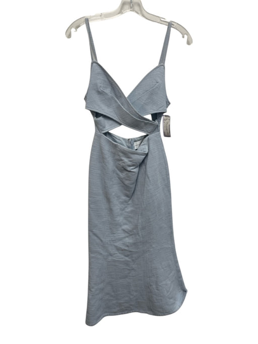 Significant Other Size 2 Light Blue Cotton Textured Sleeveless Cut Outs Dress Light Blue / 2