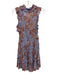Poupette St. Barth Size XS Blue & Orange Viscose Sleeveless Abstract Print Dress Blue & Orange / XS