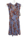 Poupette St. Barth Size XS Blue & Orange Viscose Sleeveless Abstract Print Dress Blue & Orange / XS