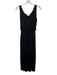 A.L.C. Size XS Black Polyester Sleeveless Smocked Waist Micropleat Crinkle Dress Black / XS