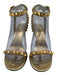 Valentino Garavani Shoe Size 36 Gold Leather Rockstud Ankle Buckle Sandals Gold / 36