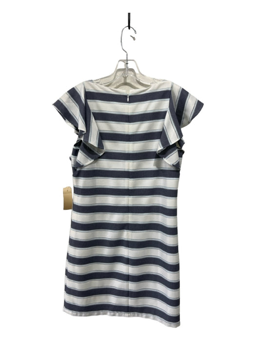 Marie Oliver Size XS White & Blue Missing Fabric Striped Netted Ruffle Dress White & Blue / XS