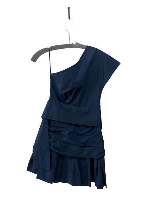Derek Lam 10 Crosby Size 0 Navy Blue Cotton Tie Detail Side Zip Dress Navy Blue / 0