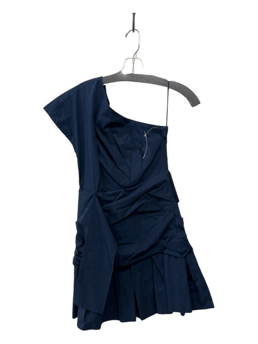 Derek Lam 10 Crosby Size 0 Navy Blue Cotton Tie Detail Side Zip Dress Navy Blue / 0