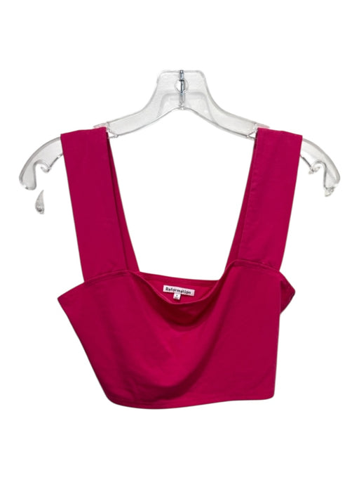 Reformation Size S Fushcia Tencel Elastic Waist Tie Detail Wrap Skirt Set Fushcia / S