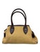 Fendi Tan & brown Woven Canvas Leather trim Rolled Handles Toggle Bag Tan & brown / M