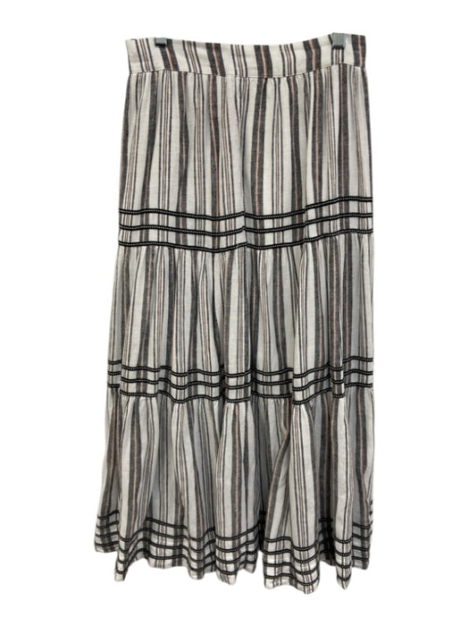 Tyler Boe Size XS Gray, White, Pink Linen & Rayon Short Puff Sleeve Skirt Set Gray, White, Pink / XS