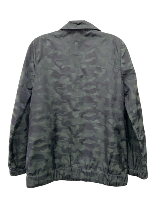 Ann Mashburn Size S Green & Black Print Nylon Blend Camo Zip Front Jacket Green & Black Print / S