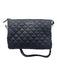 MZ Wallace Black Quilted Diamante Zip Close silver hardware Crossbody Bag Black / S