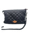 MZ Wallace Black Quilted Diamante Zip Close silver hardware Crossbody Bag Black / S