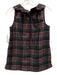 Ann Mashburn Size Small Green, Red, Blue print Ruffle Neck Plaid Back Tie Top Green, Red, Blue print / Small