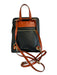 Divina Firenze Black & Orange Leather Zip Close Color Block Gold Hardware Bag Black & Orange / Medium