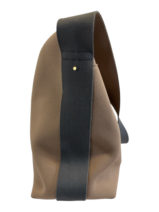 Cuyana Tan & Gray Viscose Blend Zip Close Woven Outer Pockets Bag Tan & Gray / Large
