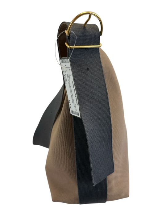 Cuyana Tan & Gray Viscose Blend Zip Close Woven Outer Pockets Bag Tan & Gray / Large