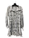 Karen Millen Size 10 black and white Cotton Embroidered Floral Long Sleeve Dress black and white / 10