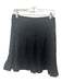Banana Republic Size 10 Black Linen Blend Ruffle Hem Detail Side Zip Skirt Black / 10