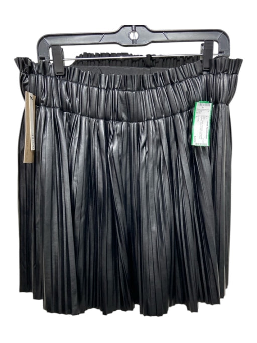 Do + Be Size L Black Polyester & Polymaide Pleated Mini A Line Skirt Black / L