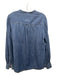 Boden Size 10 Medium Wash Cotton Denim Half Button Darted Long Sleeve Top Medium Wash / 10