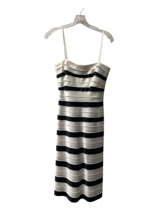 BCB Generation Size 8 Black & White Polyester Spaghetti Strap Striped Dress Black & White / 8