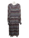 Joie Size M Pink, White, Multi Polyester Abstract Print Long Sleeve V Neck Dress Pink, White, Multi / M