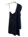 Aqua Size L Black Polyester Shimmer One Shoulder Back Zip Mutton sleeve Dress Black / L